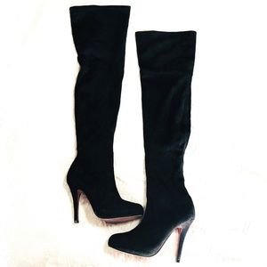 black boots red sole